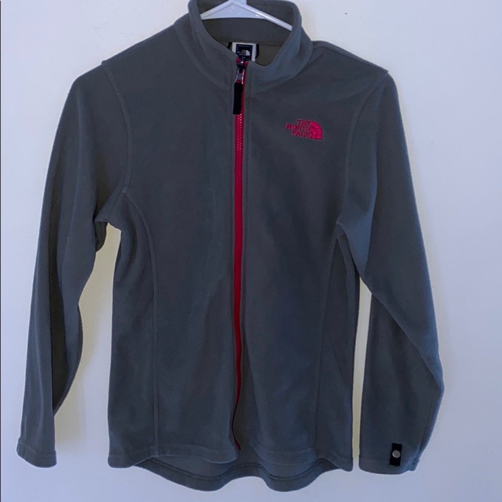 grey north face zip up